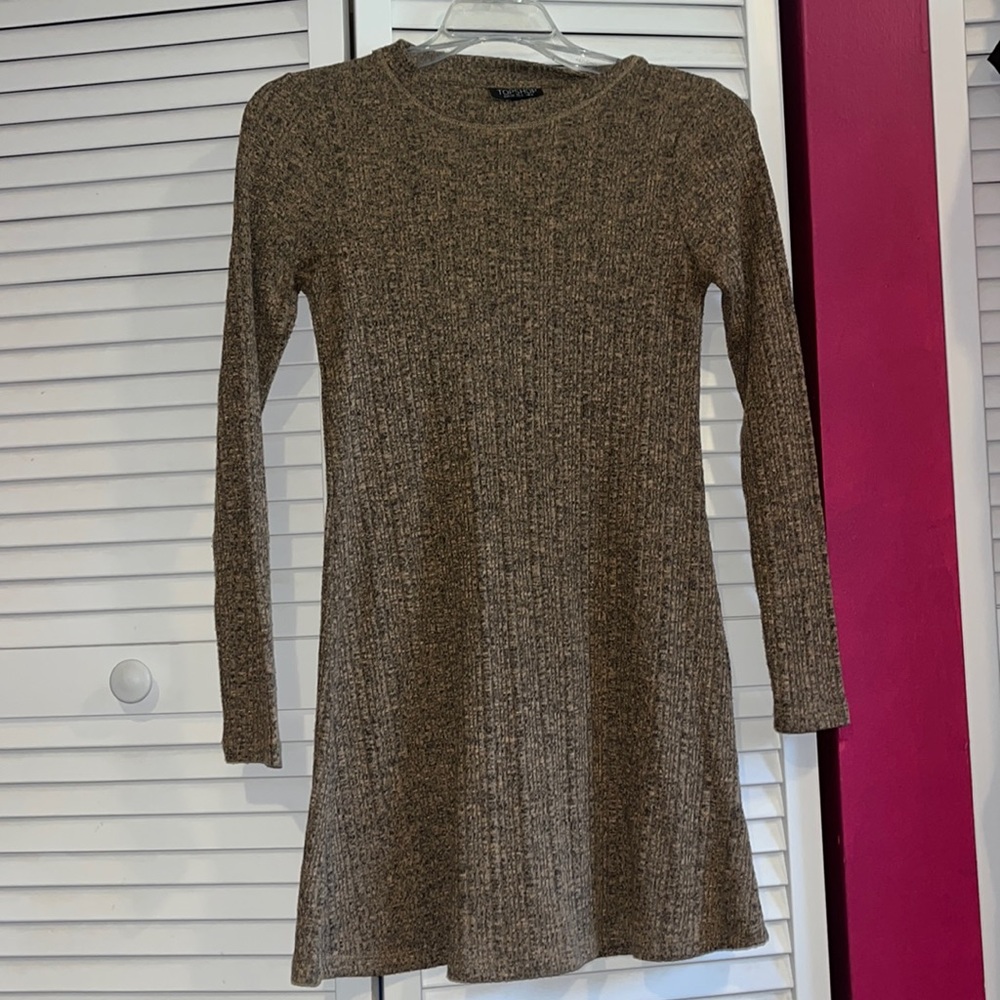 mustardish mini sweater dress